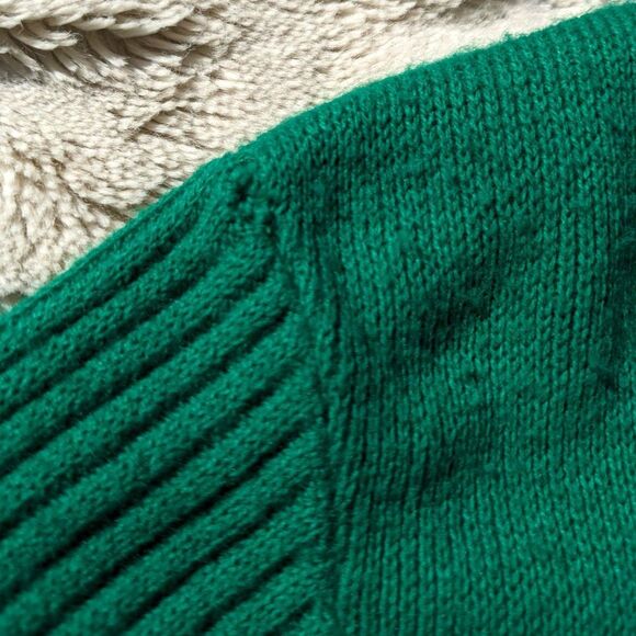 Vtg 70s Sears Juniors Bazaar Green Knit Tie Waist Shift Sweater MiniDress sz 4/6 - Picture 10 of 10